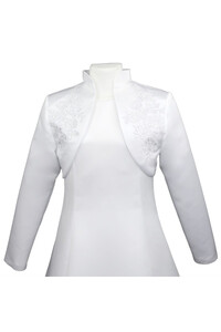 Sateen bolero with guipure lace