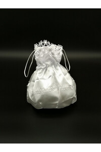 Satin bag with flowers