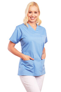 Cleo Medical Scrub Top Ceil Blue