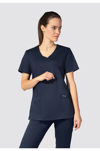 Ladie's Scrub Top Navy FLEX ZONE 
