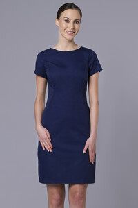 Rounded-neck navy dress Chloe
