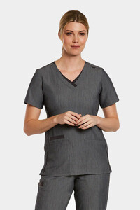 Matrix PRO™ V-Neck Scrub Top in Heather Grey – Contemporary Style and Performance