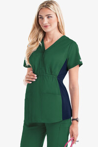Butter Soft Stretch Side Panels  Maternity Scrub Top Hunter