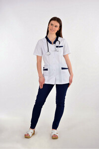 White Classic Medical Tunic Ciara
