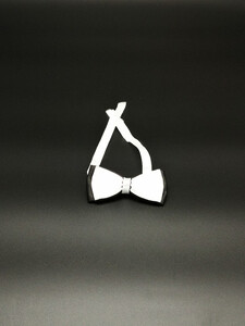 Boy fly made of satin white and black