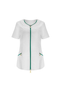 Ladies top medical uniform white-green Lisa