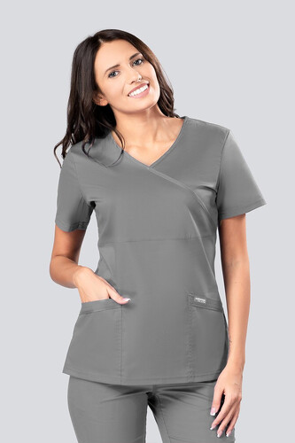 Ladie's Scrub Top Grey FLEX ZONE  