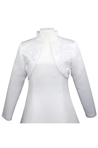Sateen bolero with guipure lace