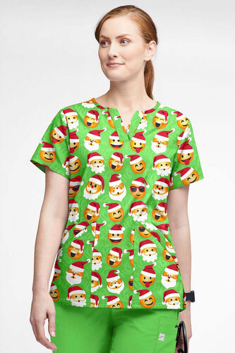 X-Mas Emojis Grass Green Christmas Tunic
