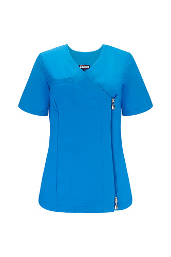 Ladies' medical zip top INES blue