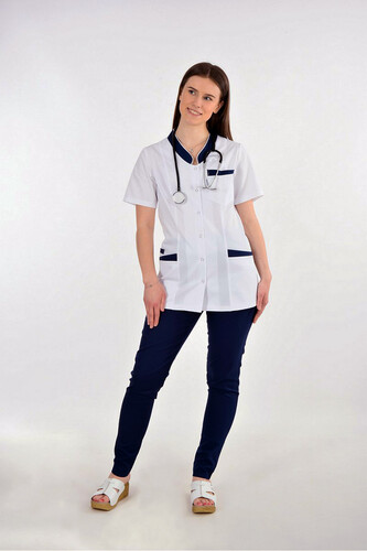 White Classic Medical Tunic Ciara