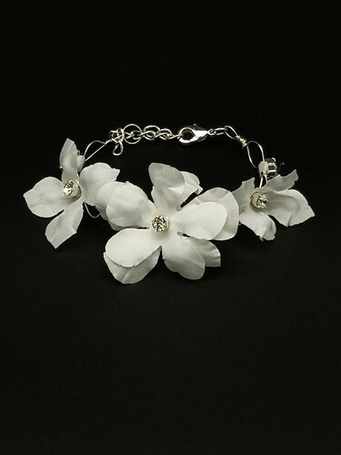 First communion bracelet big flowers