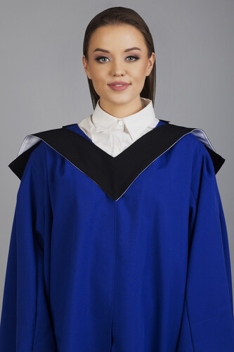 Graduation V-Stole with lining black-white